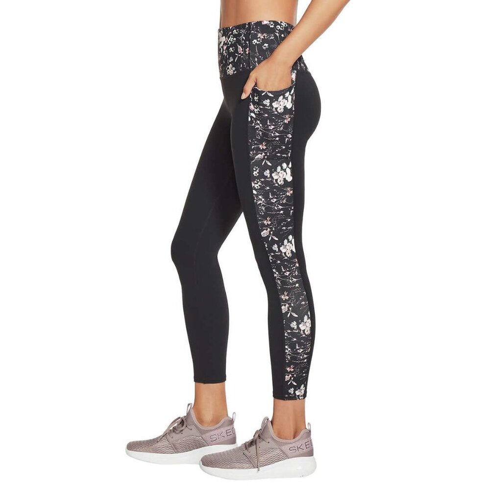 Skechers Ladies' Gowalk High Waist 7/8 Tight (Ink Floral, X-Small) - Picture 4 of 5
